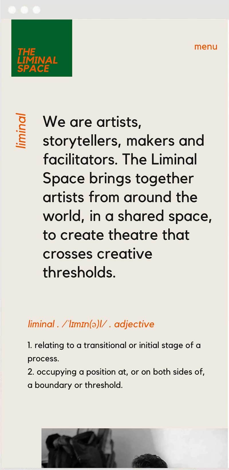 The Liminal Space Website Mobile